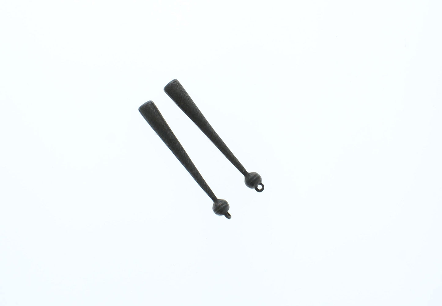 Bolo tip, zinc cast, rustic with rings to add charms, Pack of 2