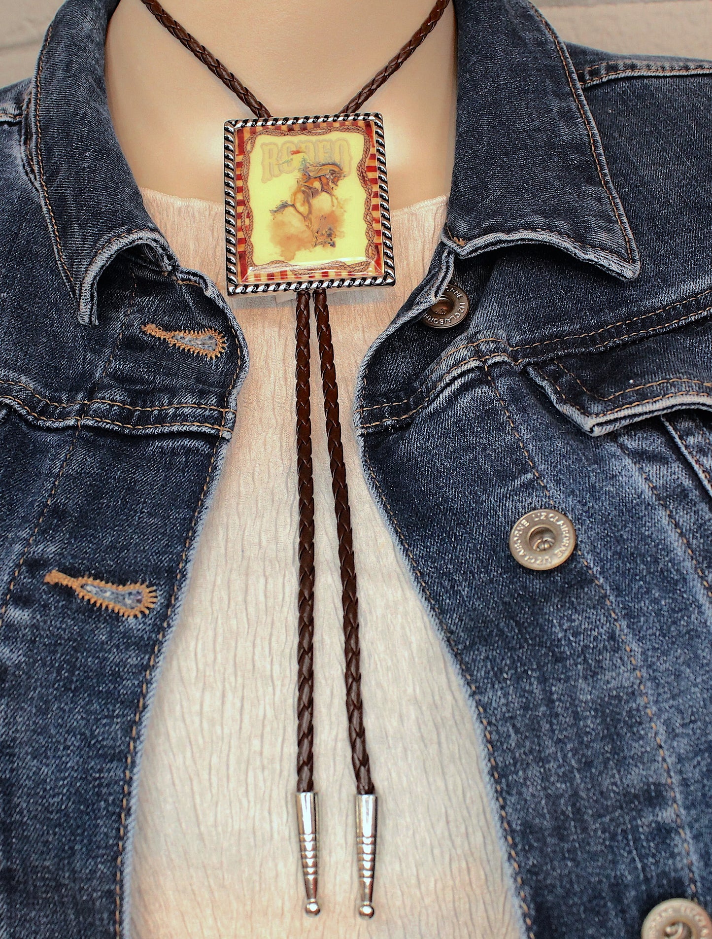 59mm x 49mm Rodeo Spirit Bolo Tie, made in USA, each