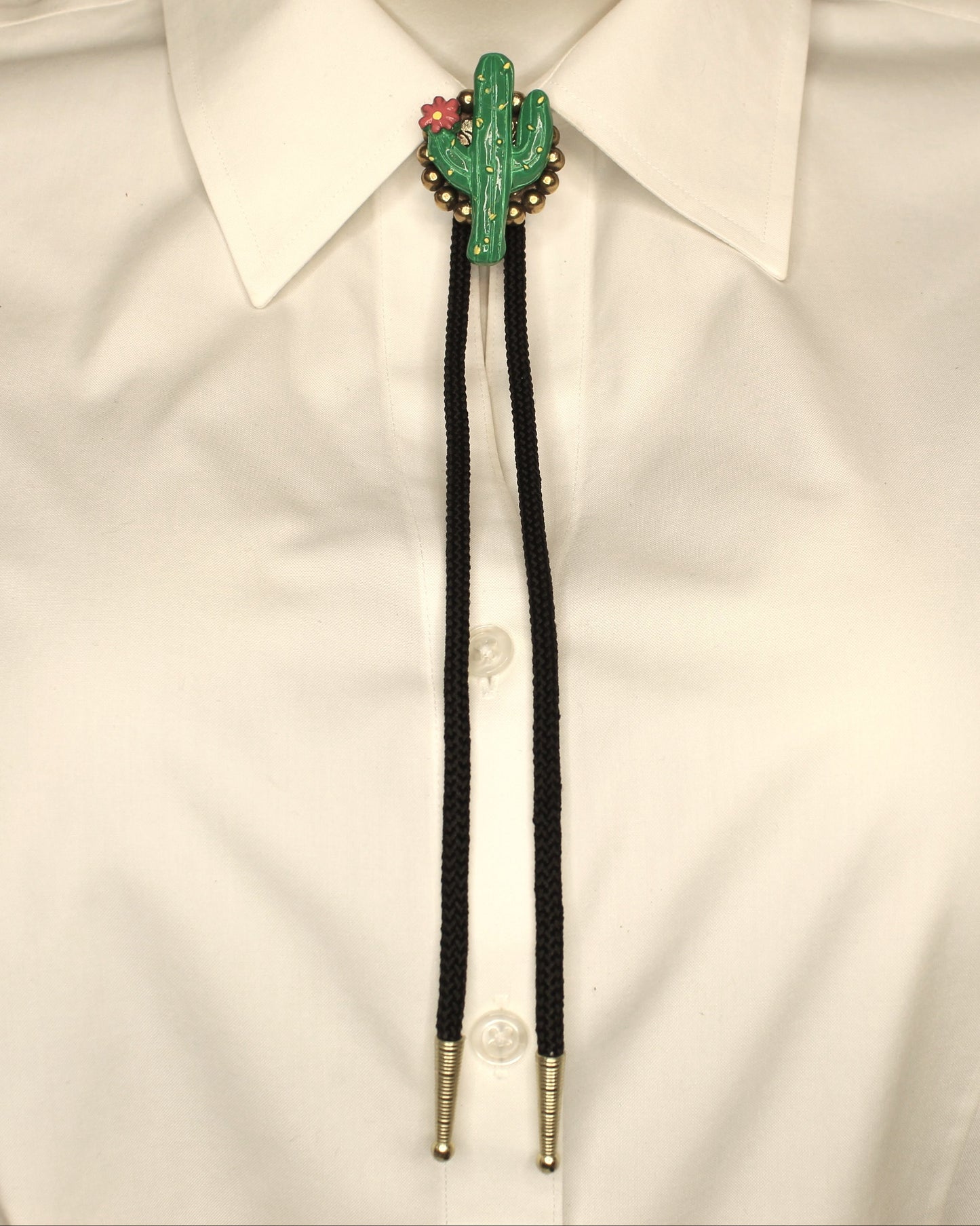 50mm x 35mm Southwestern Cactus Bolo Tie, made in USA, each