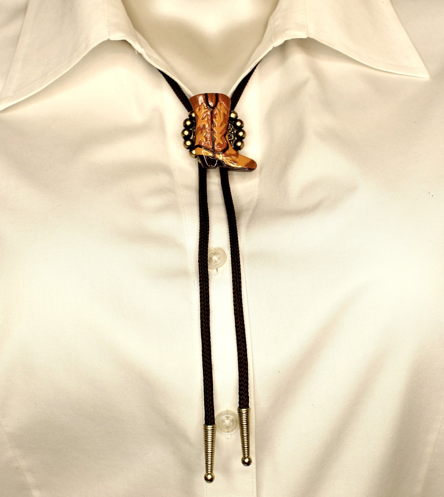 42mm x 41mm Classic Western Boot Bolo Tie, made in USA, each