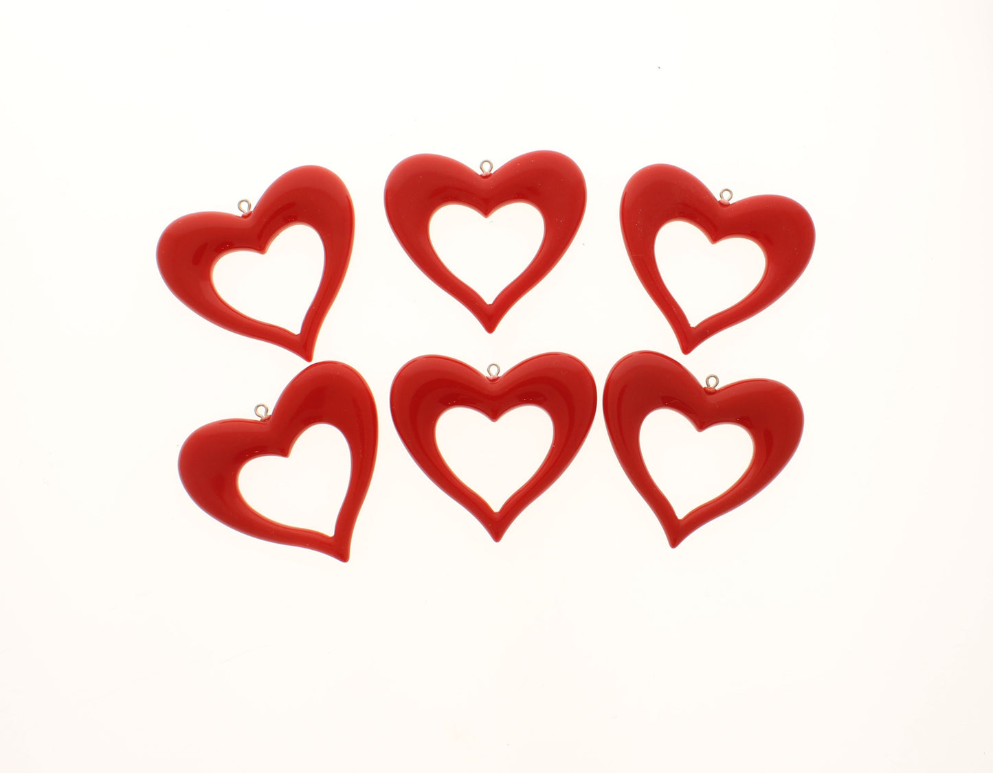 50mm x 52mm Vintage Open-Heart Charms, pack of 6