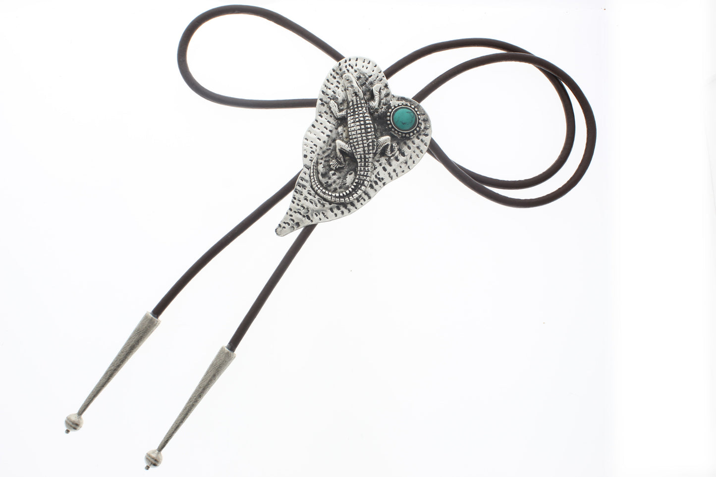 Vintage Alligator Bolo Tie, Black or Brown Cord, each