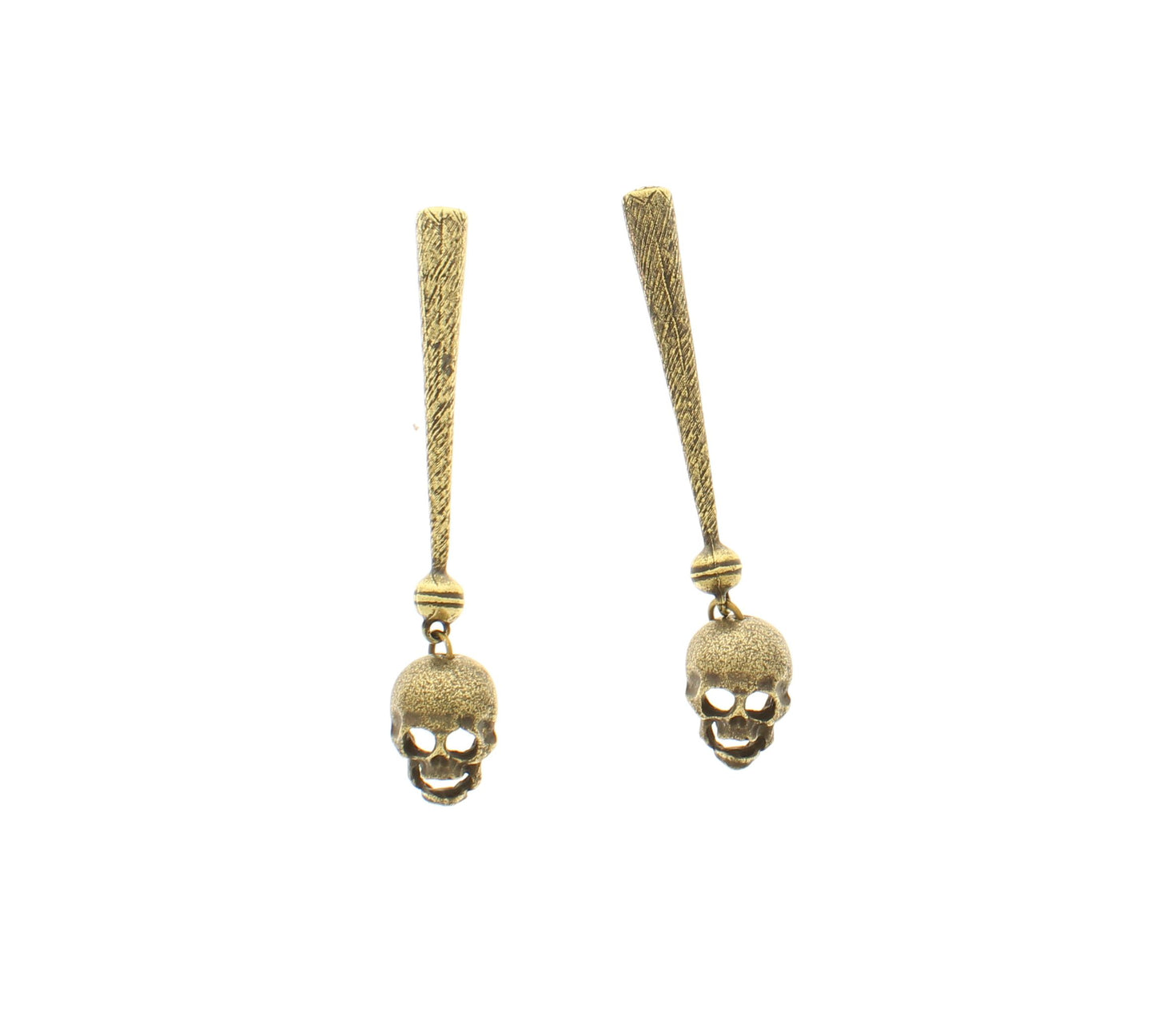 Bolo Tips skull charms, antique silver or antique gold, made in USA, pair of 2