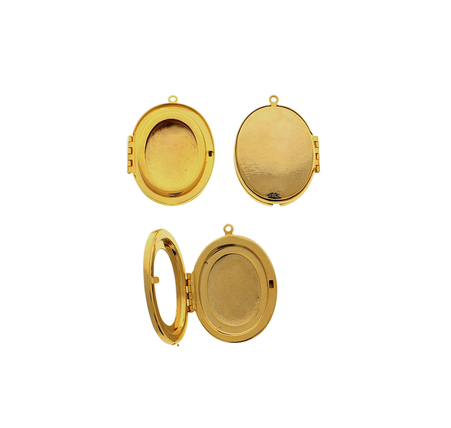 48mm x 35mm Gold Oval Pendant Lockets, pack of 6