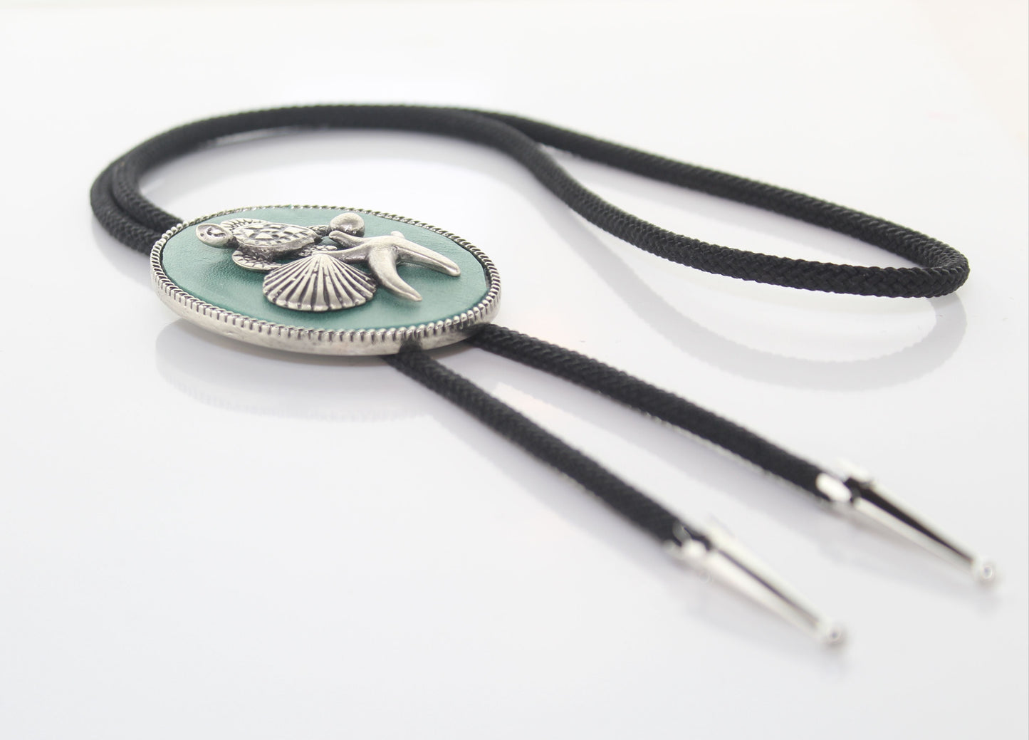 63mm x 51mm Ocean Wanderer Bolo Tie, 36" cord, made in USA, each