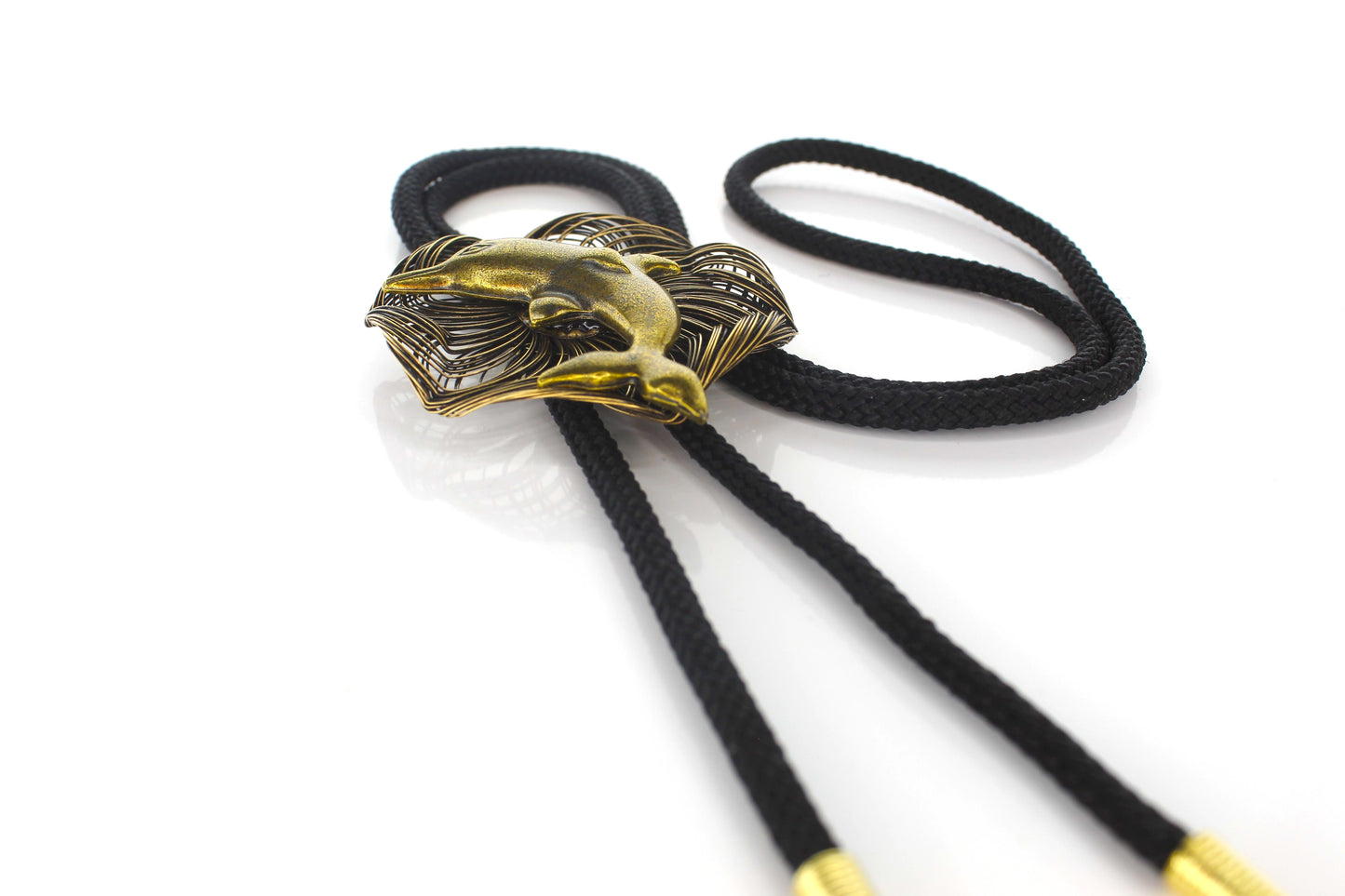 60mm Leaping Dolphin Bolo Tie, made in USA, each