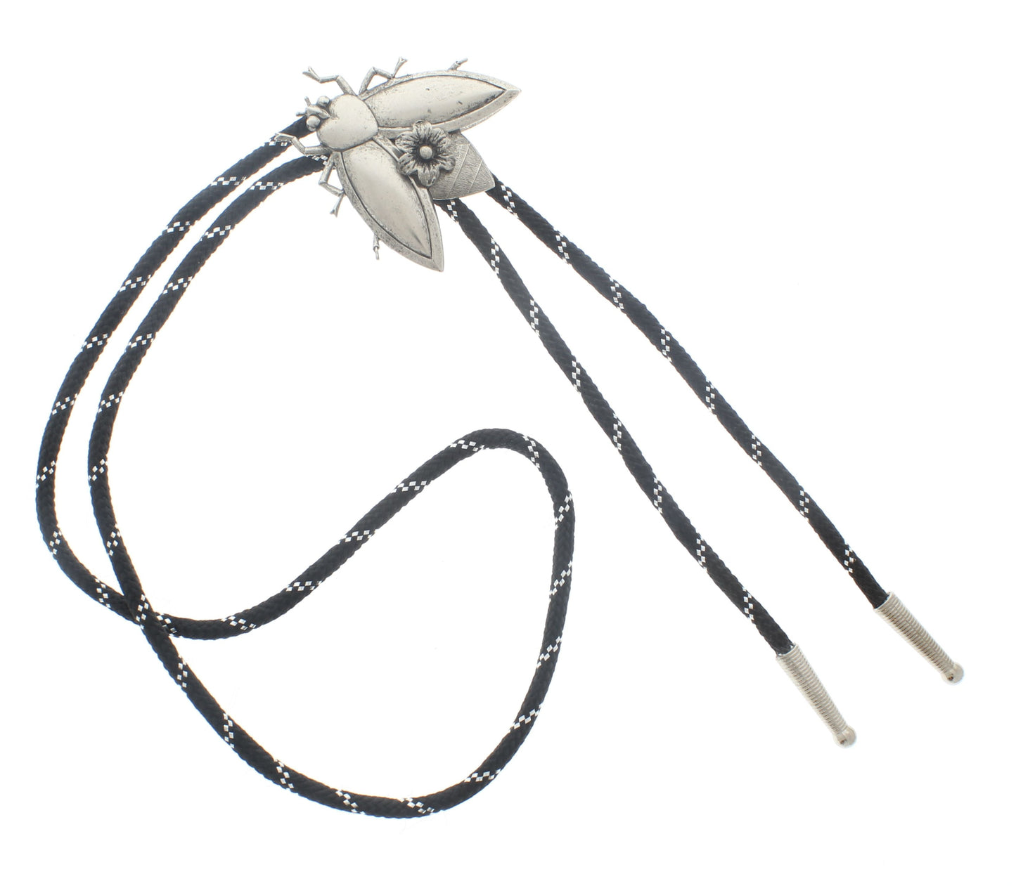 Bloom Beetle Bolo Tie – Floral Emblem in Insect Form, Made in USA, 50mm x 49.5mm