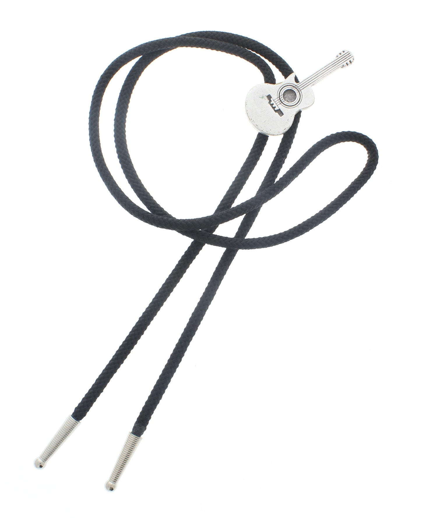 Steel Strings Bolo Tie – Engraved Guitar Emblem, Made in USA, 24.1mm x 56.3mm