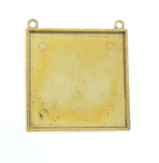 5.0mm Gold, Antique Gold, Classic Silver Square Pendant, with rings, Pk/3