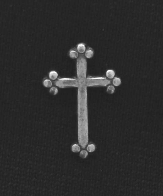 10x7mm Cross Charm, no hole, Classic Silver, pack of 6
