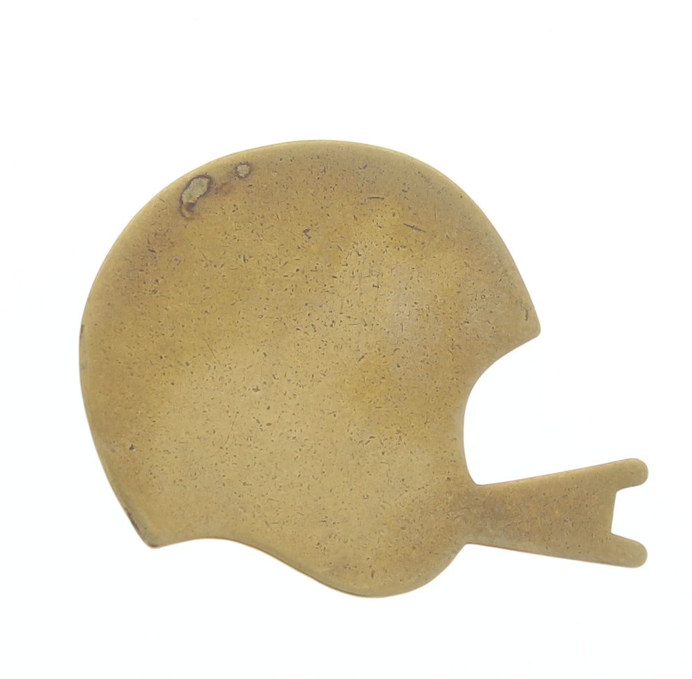 Vintage Football Helmet Silhouette Charm Stamping, Classic Silver, Antique Gold pack of 2