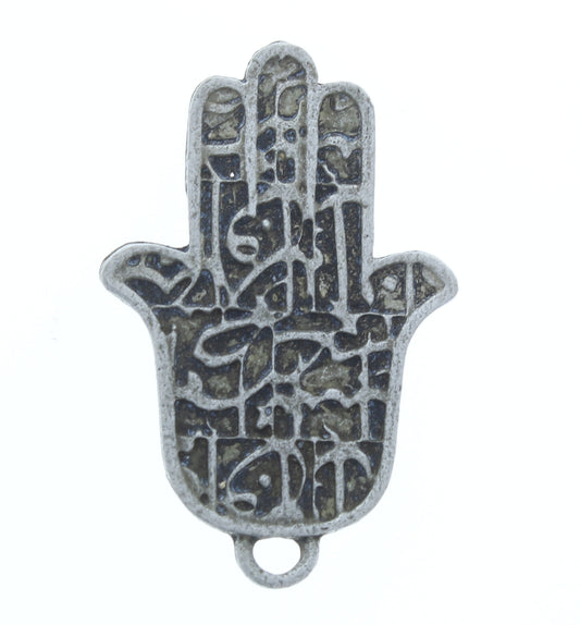 48mm Hamsa hand charm, antique silver, Made in USA, pack of 3