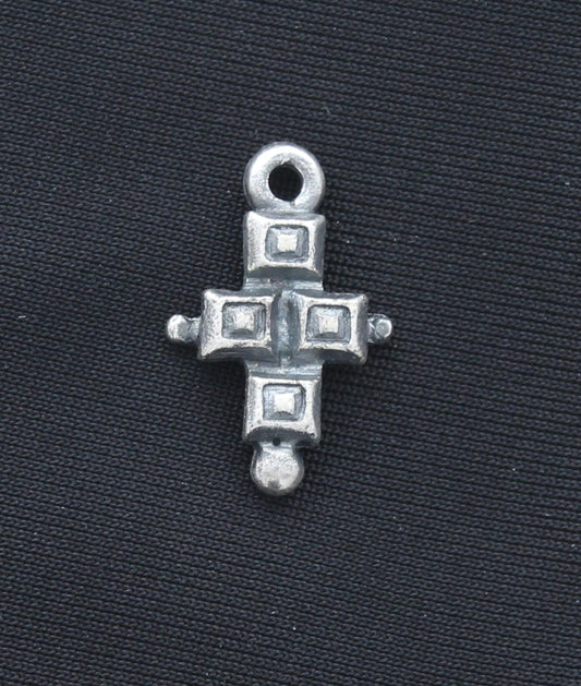 17mm Cross Charm, Classic Silver, pack of 6