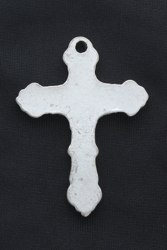 39.5mm Byzantine Cross Pendant Charm, Classic Silver, 6 each