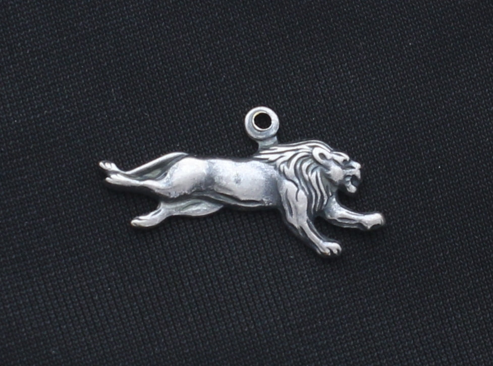 12x18mm Running Lion Charm, Classic Silver, Antique Gold, pk/6