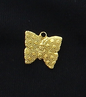 9x8mm Bright Gold, Antique Gold Finish Butterfly Charms with Ring, PK/6