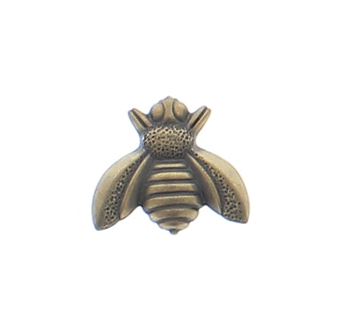 17mm Honey Bee Metal Stamping, Antique Gold, pack of 6