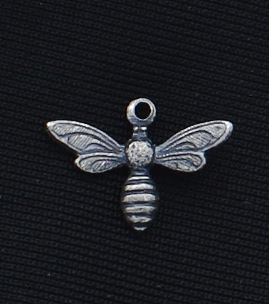 13mm Honey Bee Charms, Classic Silver, Antique Gold, made in USA, pack of 6