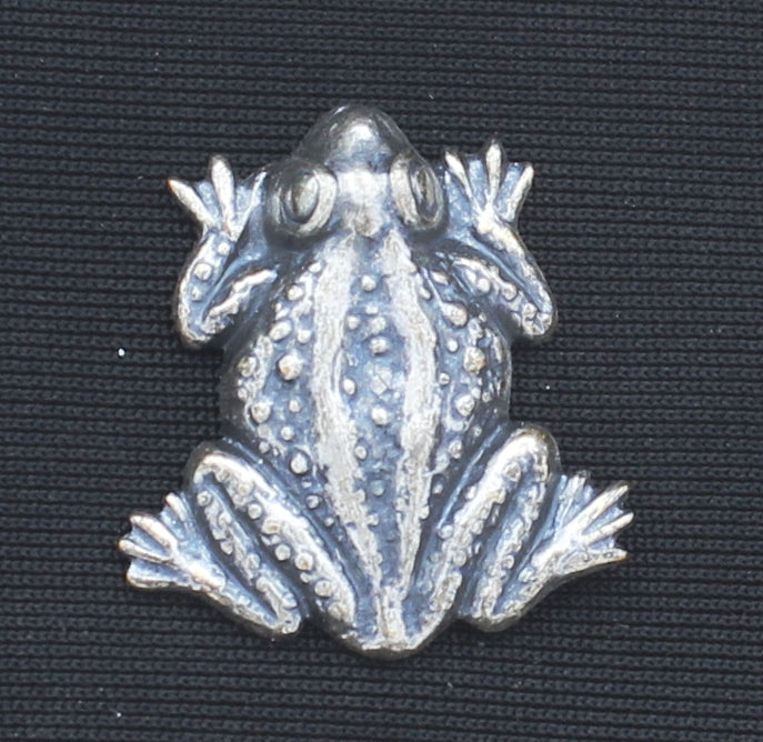 18x19mm Antique Gold, Classic Silver Finish Frog Metal Stamping, pk/6