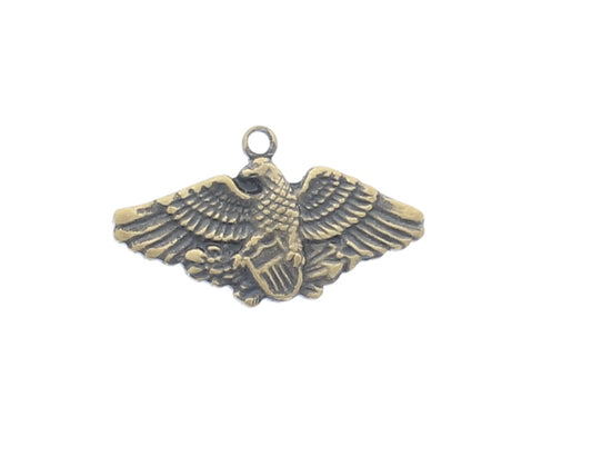 19mm Eagle Charm, Antique Gold, Classic Silver made in USA, pack of 6