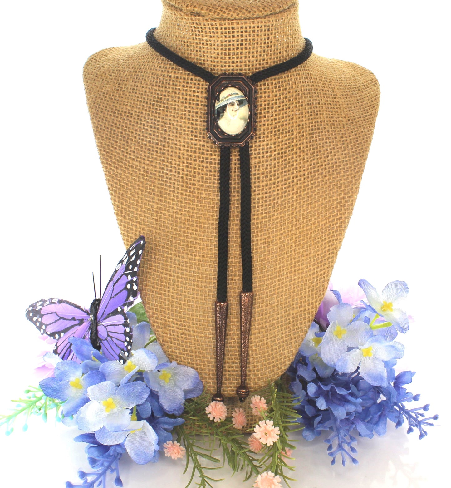 40mm x 27mm Bronze Belle Bolo Tie, made in USA, each