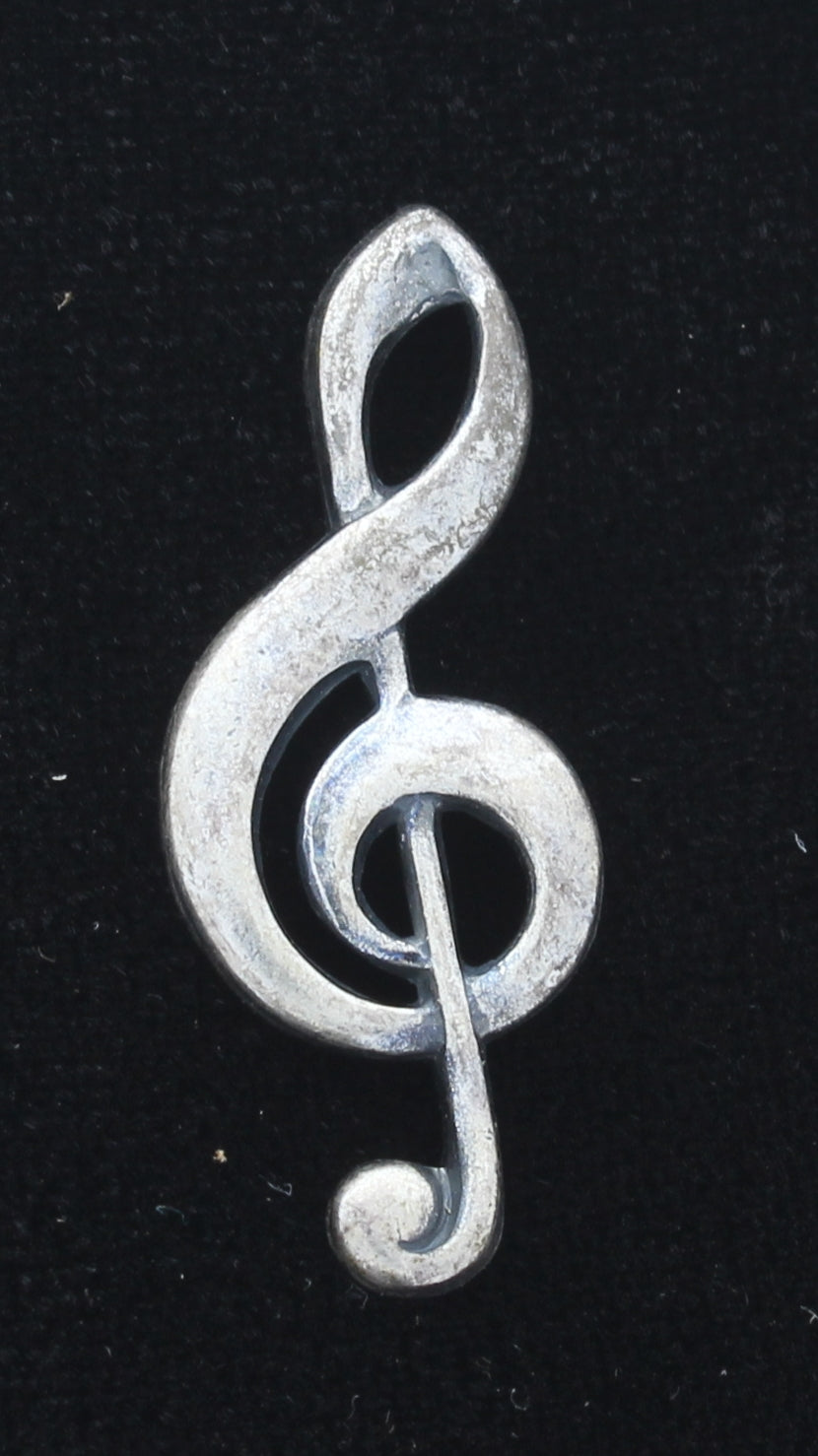 31x13mm Treble Clef Symbol, Antique Silver, and Classic Silver, pk/6