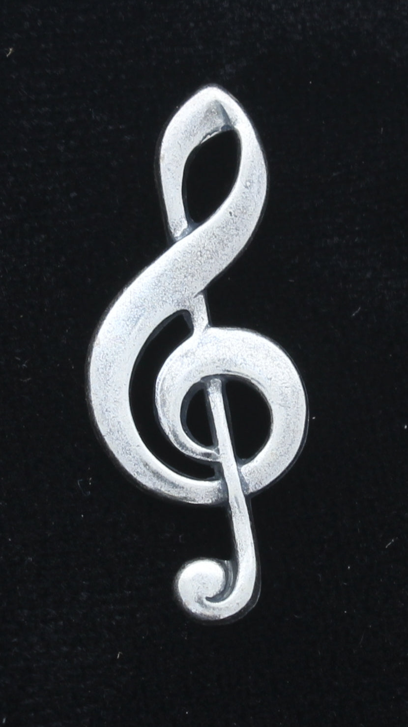 31x13mm Treble Clef Symbol, Antique Silver, and Classic Silver, pk/6