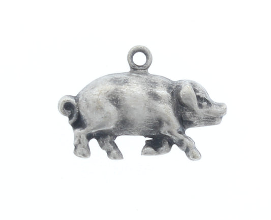 21x19mm Pig/Hog Charm, Antique Silver, Antique Gold, pk/6