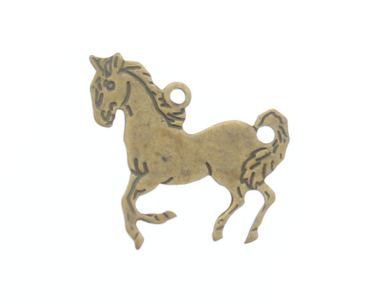 18mm Antique Gold, Antique Silver Horse Charm, Pack of 6