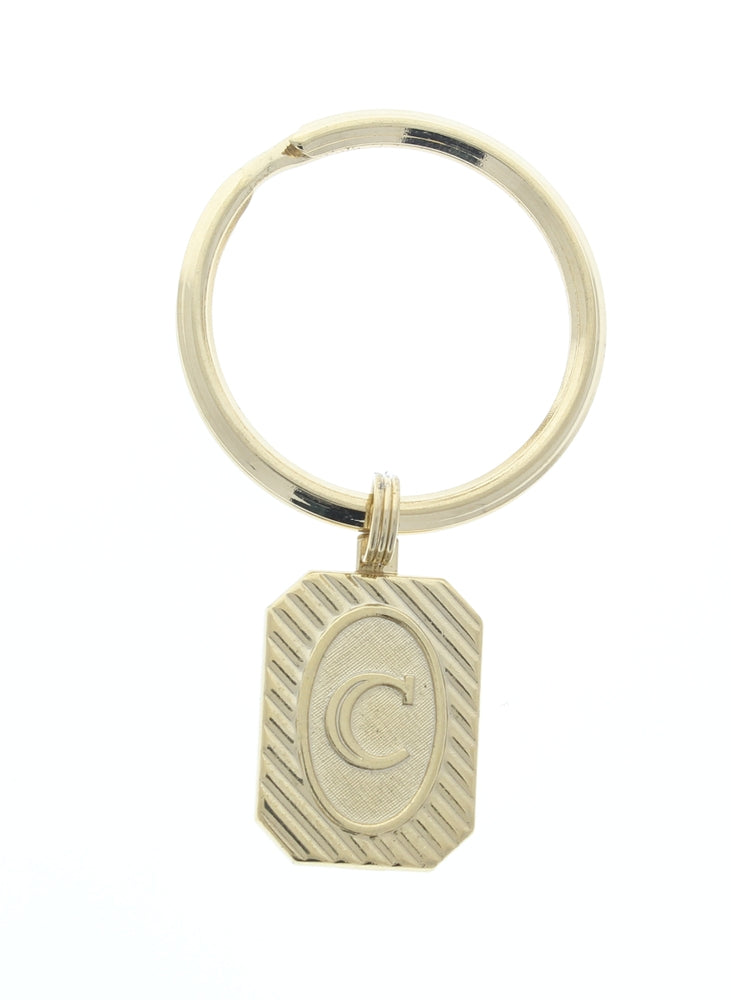 24mm x 17mm Keychain Initial, Gold plated, sold by Initial, each