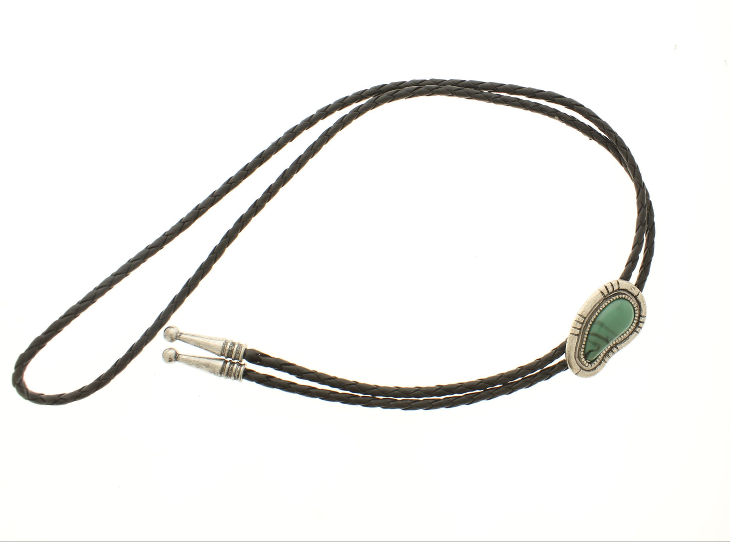 Sage Stone Bolo Tie, Made in USA, 38.4mm x 25.2mm