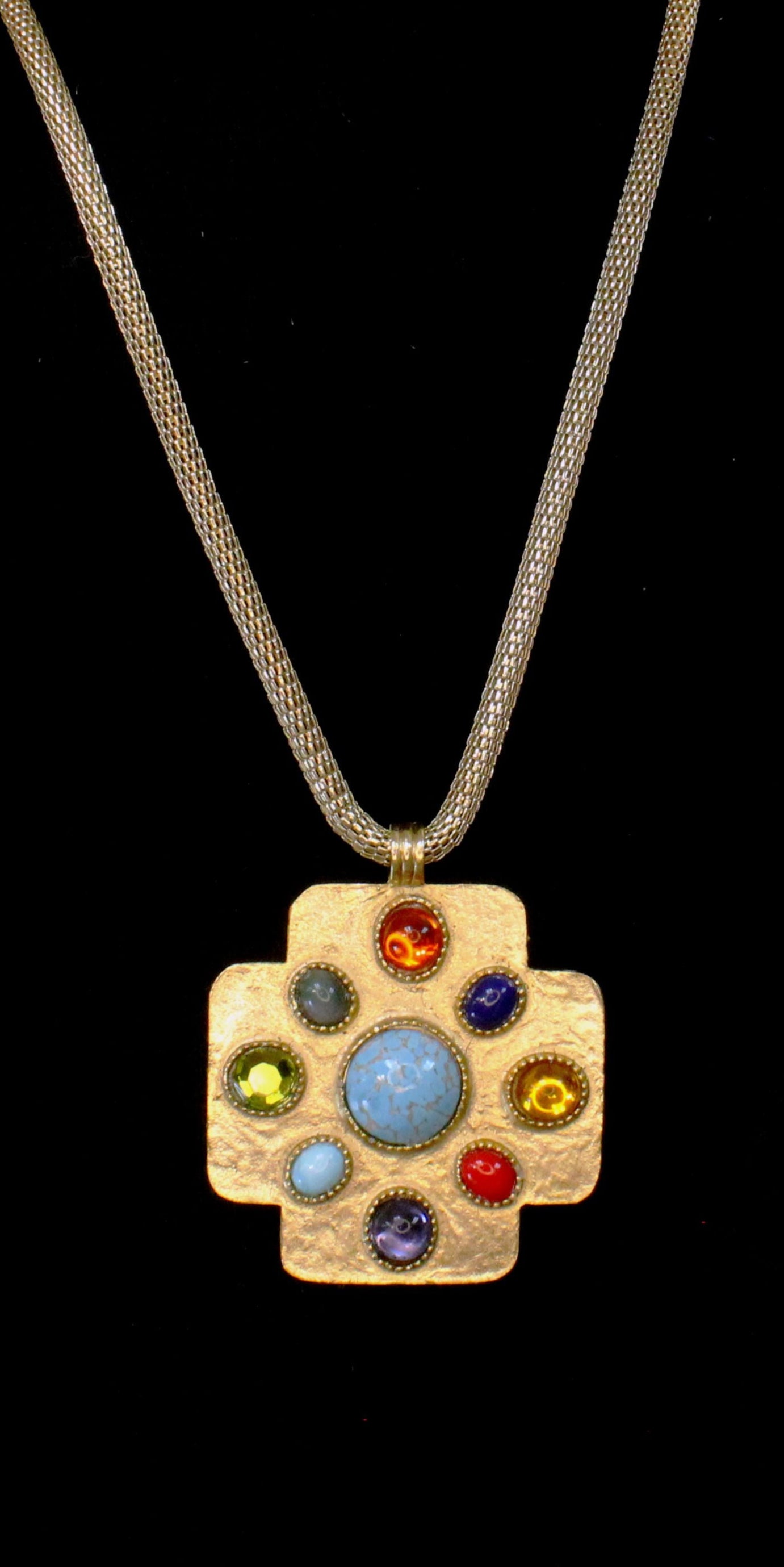 68mm Rainbow Medallion Necklace, made in USA, each