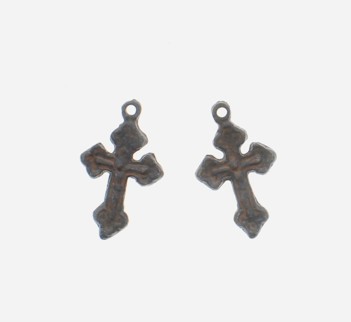33mm x 19mm Rustic Mini Cross Charms – Set of 2