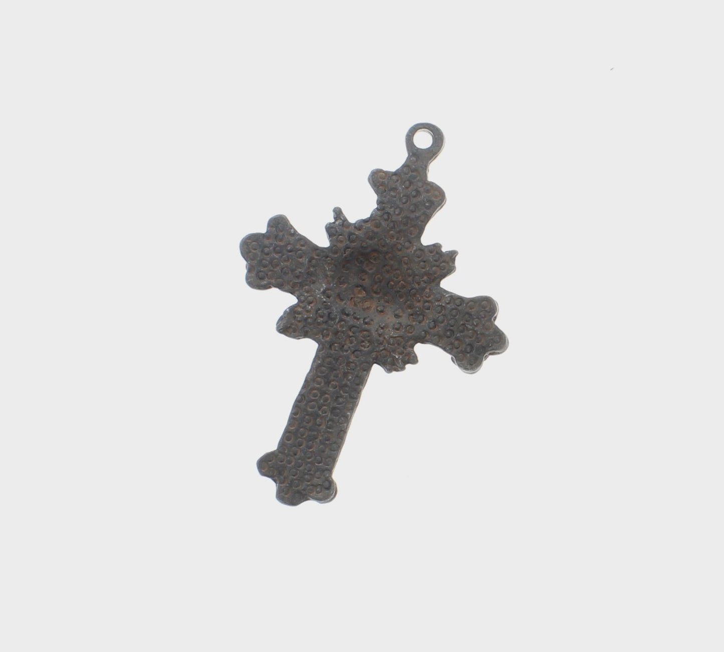 64mm x 45mm Rustic Floral Cross Pendant, each
