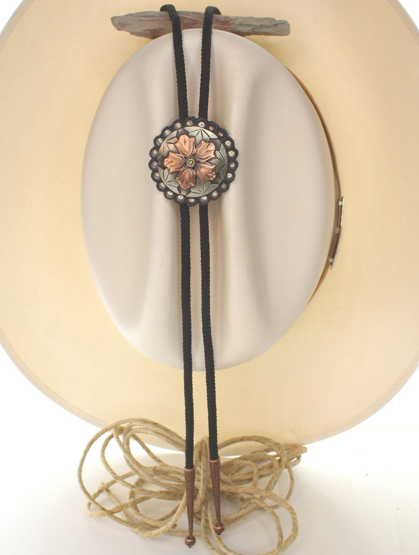 48mm Western Rose Bolo Tie, made in USA, each