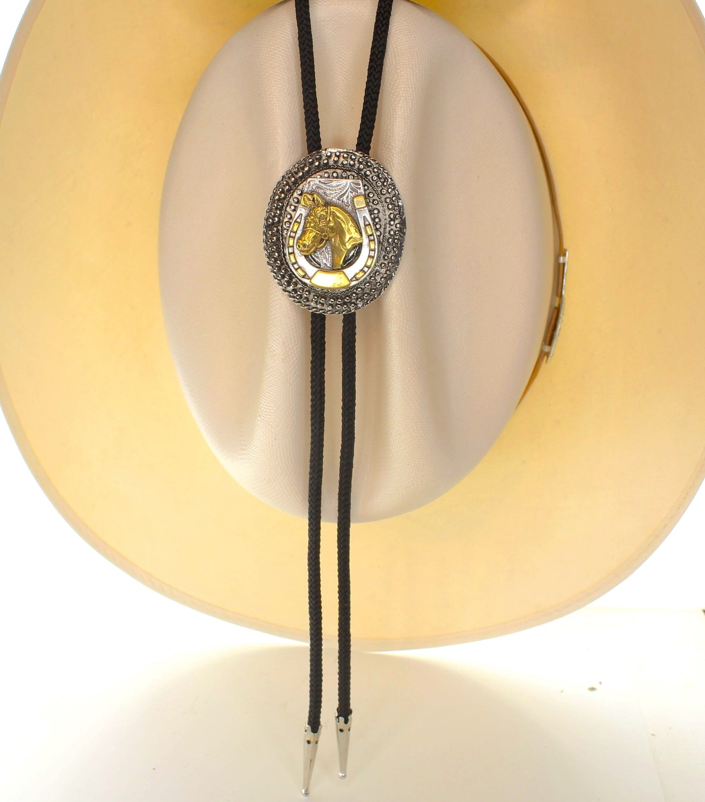 57mm x 49mm Western Horse Bolo Tie, made in USA, each