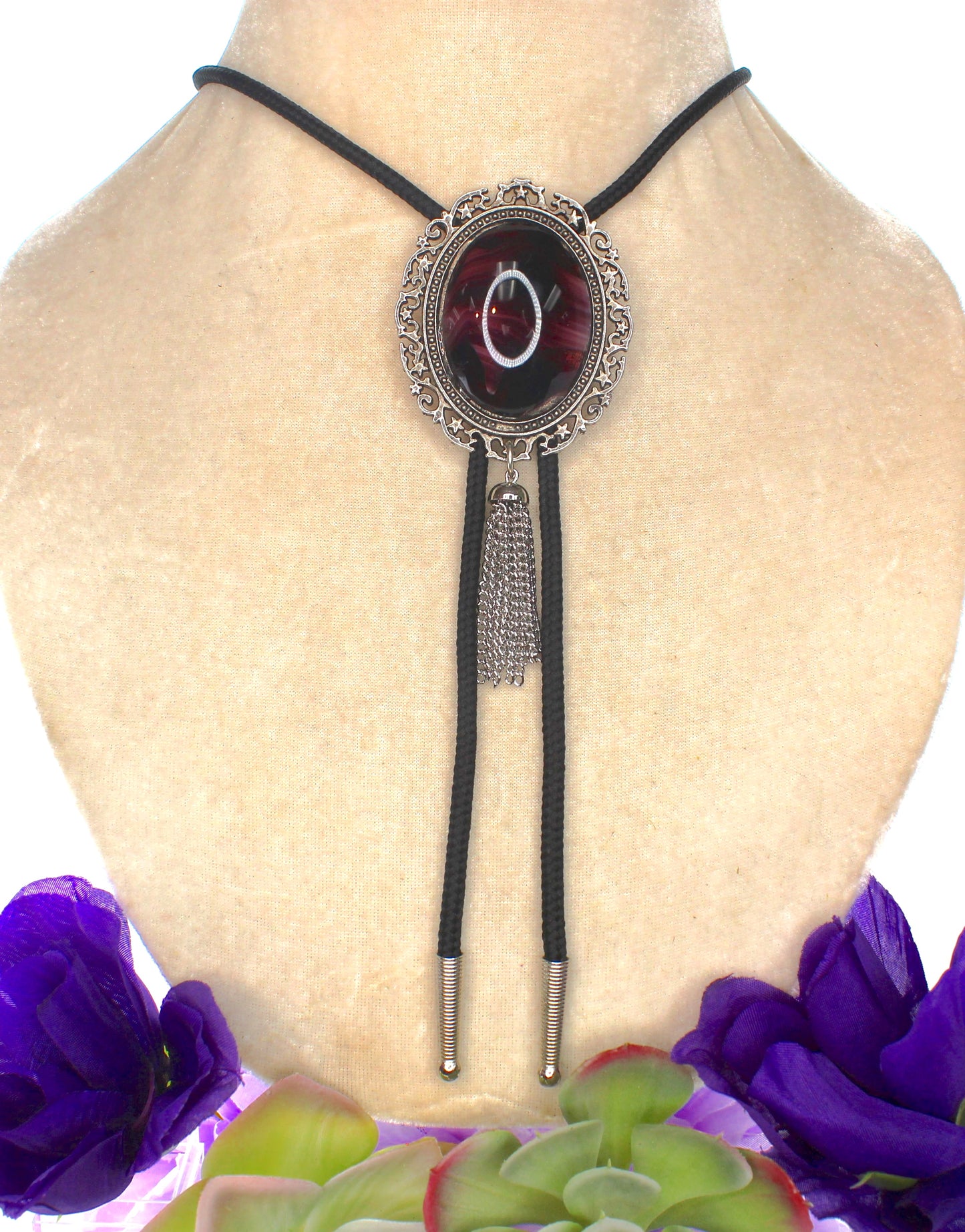 57mm x 48mm Violet Eclipse Bolo Tie, made in USA, each