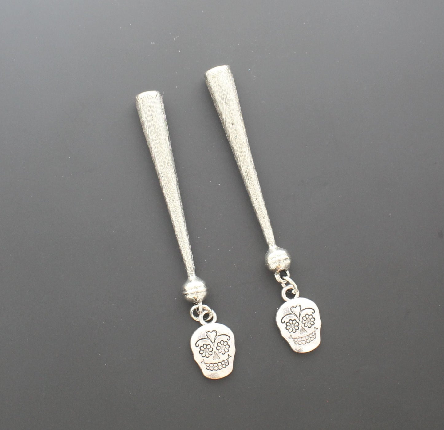 77mm Sugar Skull Bolo Tie Tips, made in USA, 1 pair