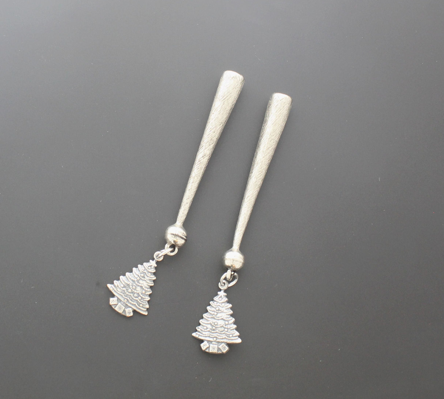 83mm Silver Christmas Tree Bolo Tie Tips, made in USA, 1 pair
