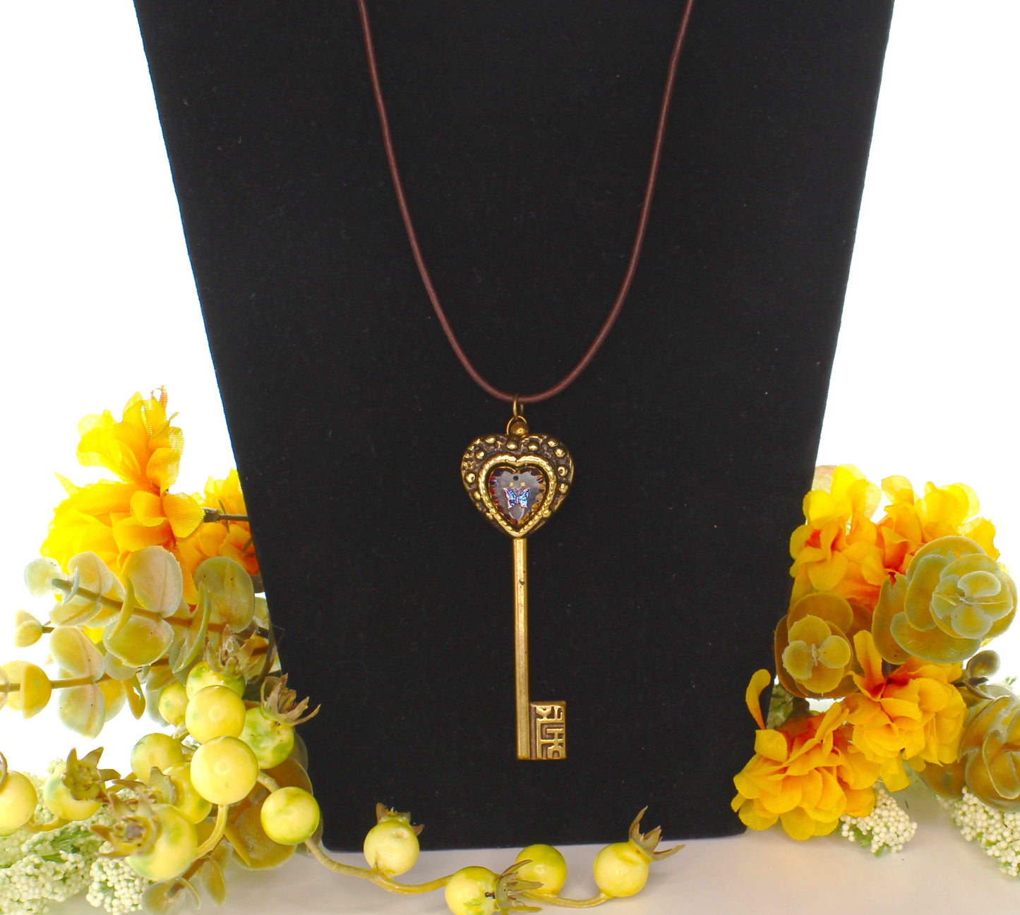 85mm x 27mm Victorian Love Key Necklace, made in USA, each