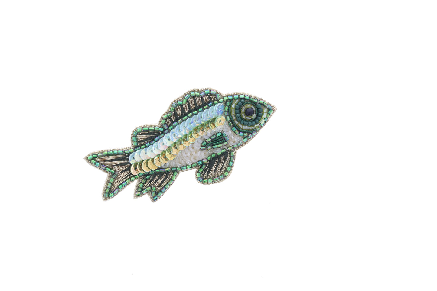 38mm x 74mm Shimmering Scales Brooch, Brown or Green, each