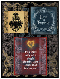 H3 Art Papers, 3"x4" Sheets, Twilight Dark Love Pendant Paper Pack, 24 sheets