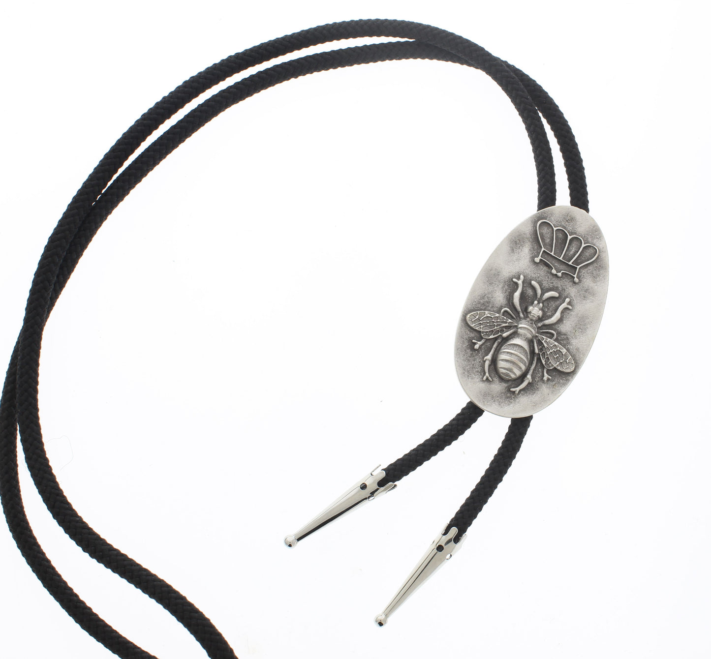 61mm x 36mm Silver Pendant with Crown & Bee Bolo, made in USA, each