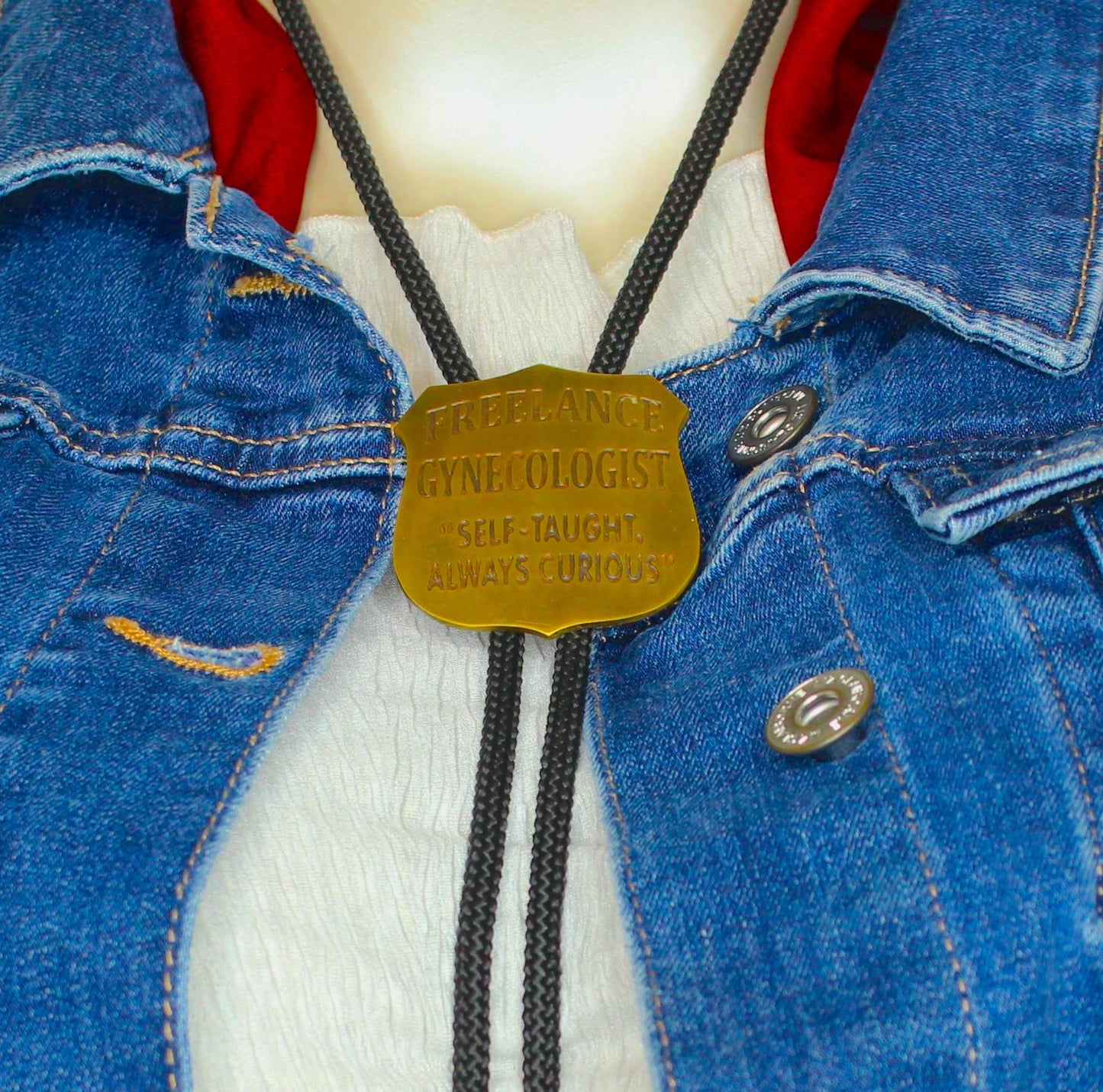 52mm x 45mm Freelance Gynecologist Bolo Tie, made in USA, each