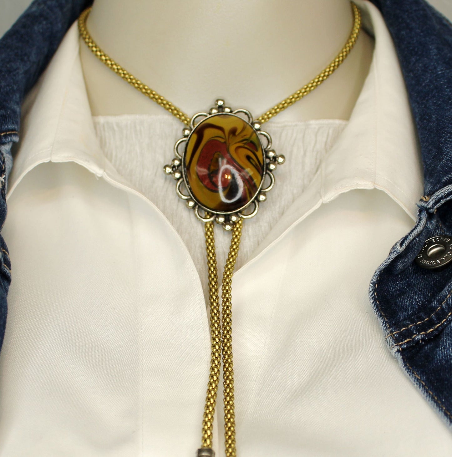 56mm x 47mm Desert Sunset Swirl Bolo, made in USA, each