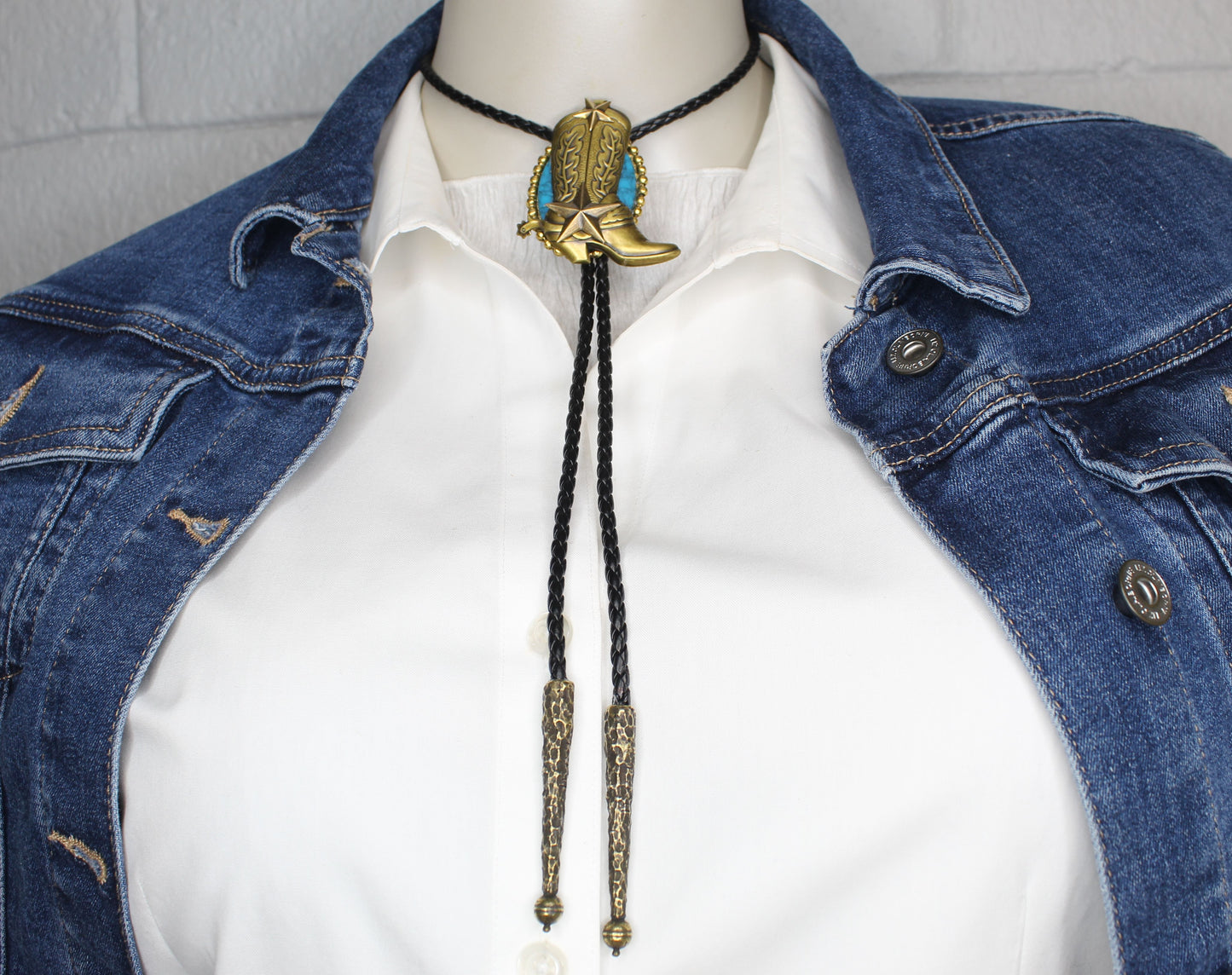 Blue Spur Bolo Tie, Made in USA, each 36.5mm x 57.5mm