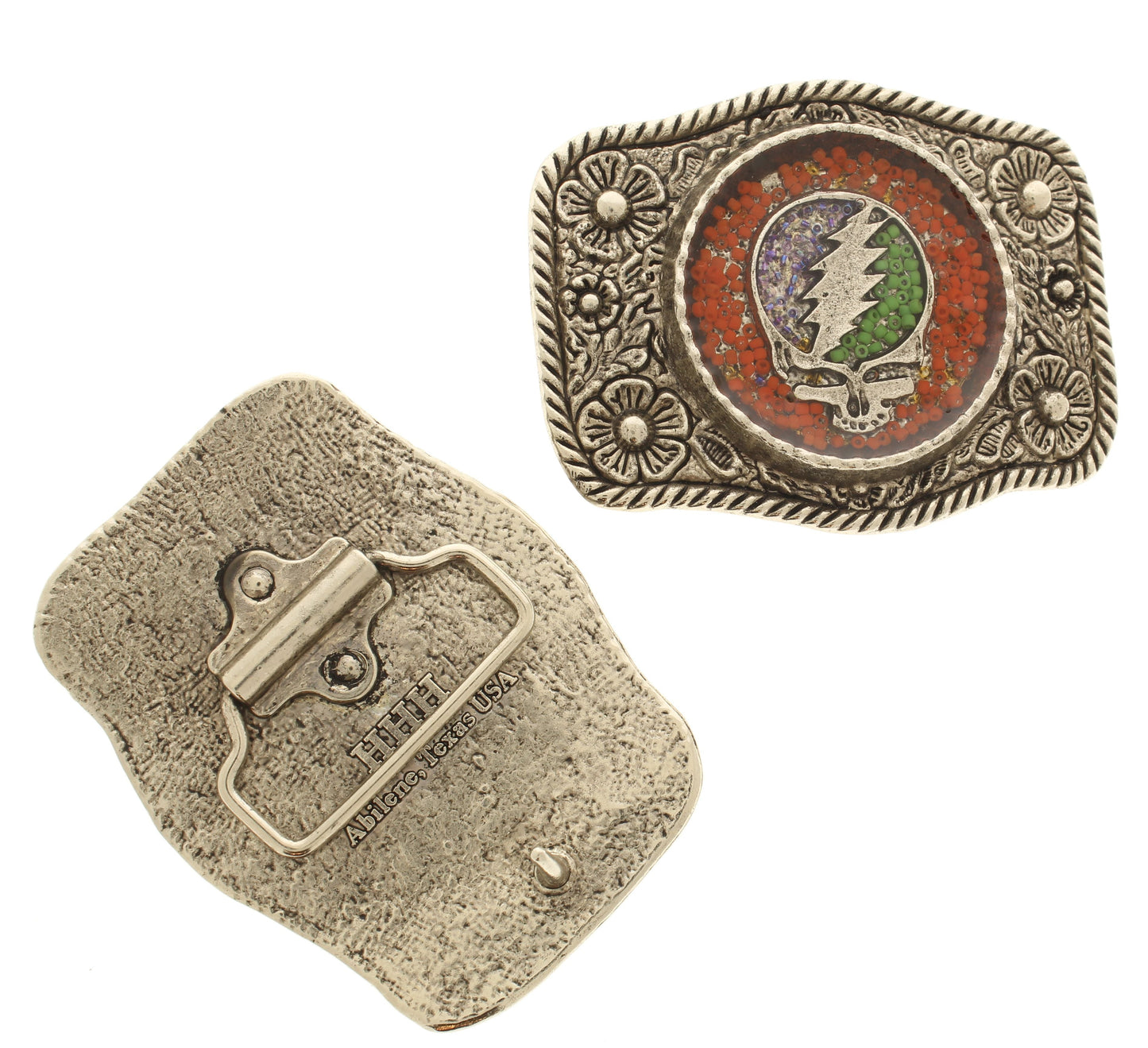 Steal Your Bloom Belt Buckle, Made in USA, 2.45in x 3.19in