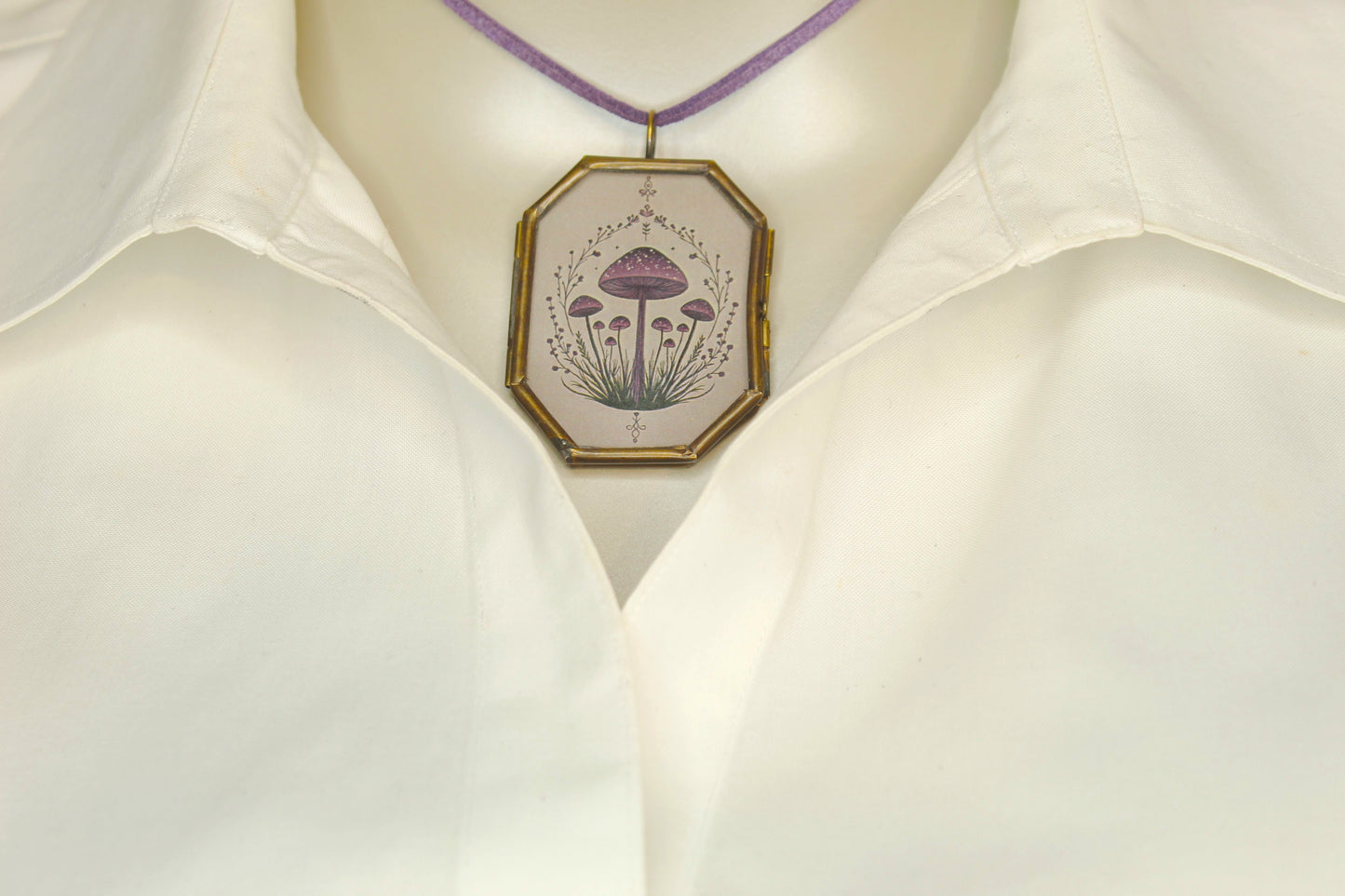 51mm x 42mm Enchanted Toadstool Locket, made in USA, each