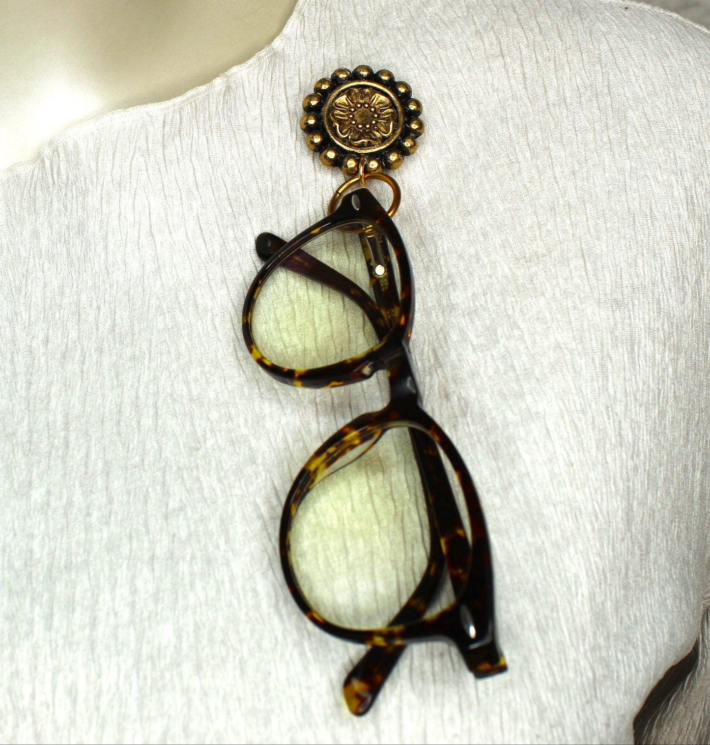 33mm Golden Bloom Eyeglass Holder, made in USA, each