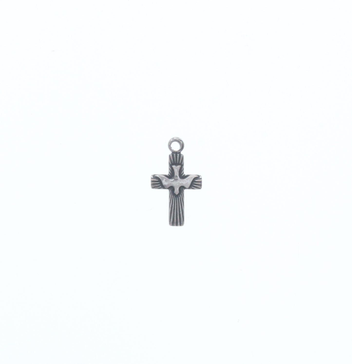 Classic Silver Dove Cross Charm, pk/6